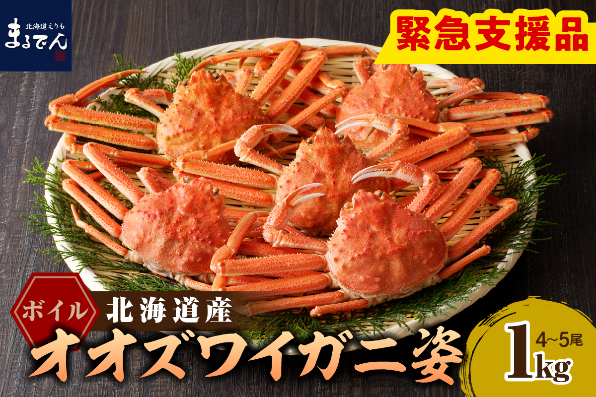 えりも【マルデン特製】ボイルオオズワイガニ姿 1kg(４尾～５尾)